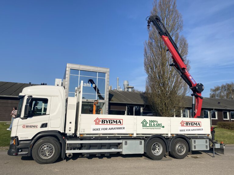 E-PTO for Bygma truck delivering materials in Sønderborg